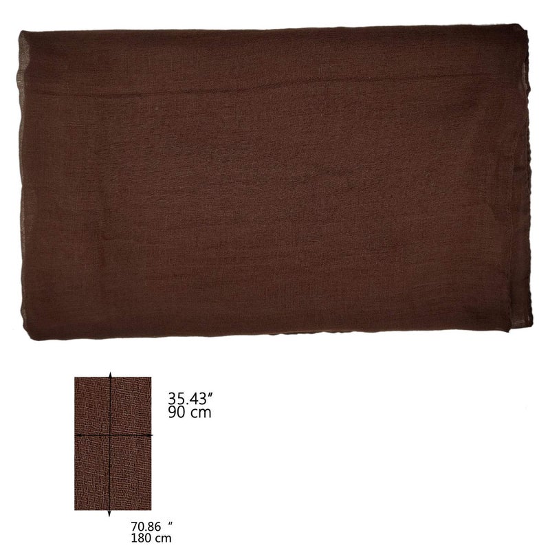 woogwin Women's Cotton Scarves Lady Light Soft Fashion Solid Scarf Wrap Shawl (One Size, coffee) - Image 4
